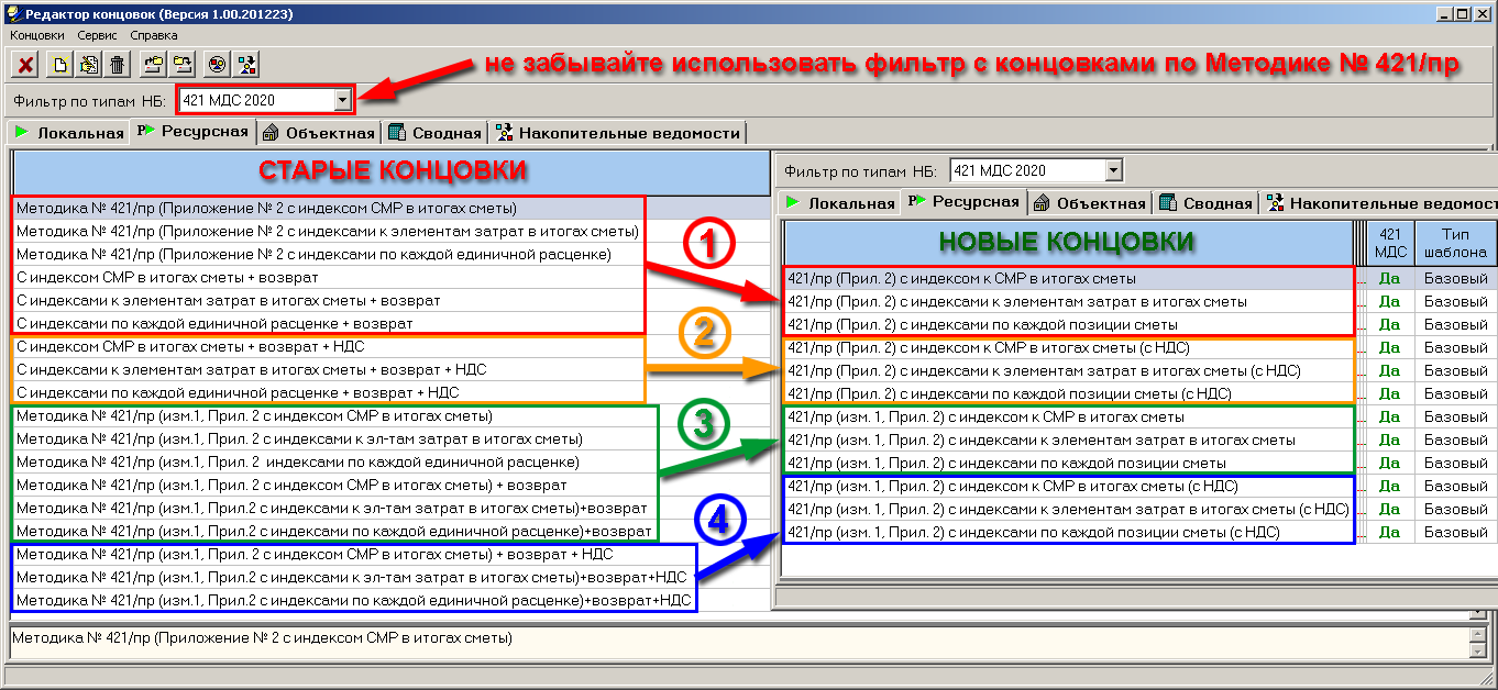 Соответствие концовок